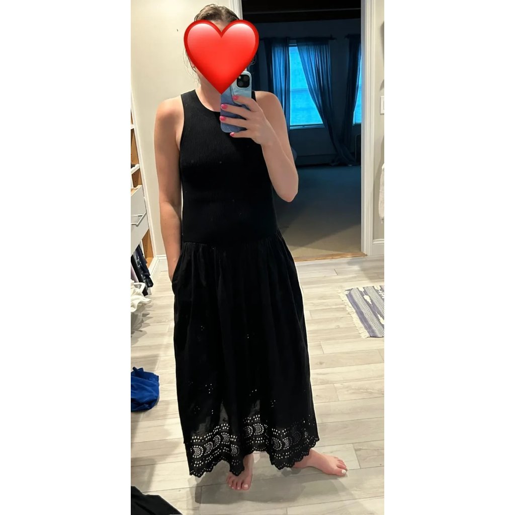 Vanessa Bruno Ennaya Embroidered Midi Dress Size 4 Us